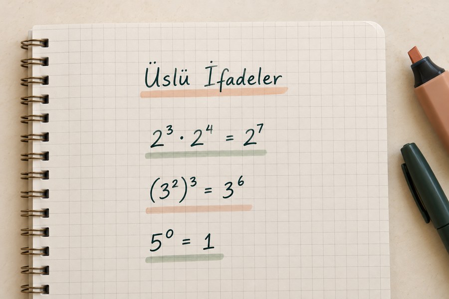 Üslü ifadeler için örnek ders notu